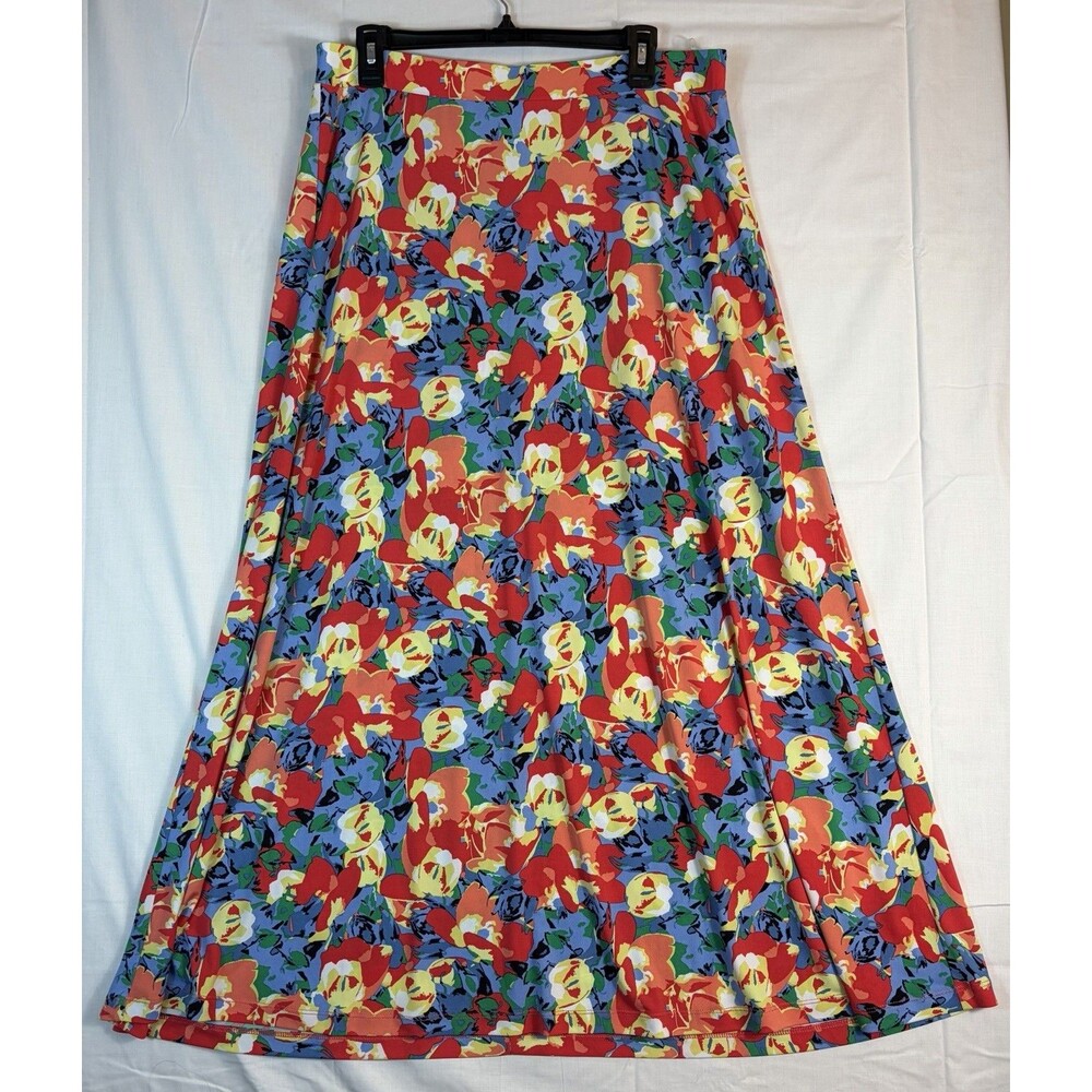 Kasper Ladies Skirt Long Flowing Floral Multicolor Women’s Size Large